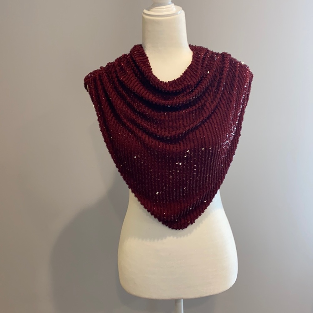 Red sequence cape/ poncho by Haute Hippie